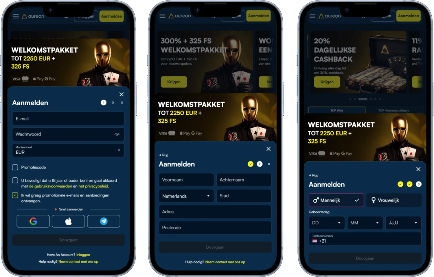 Aureonplay Casino Aanmelden en inloggen